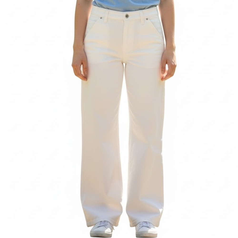 J Crew Khaki  Cotton Blend Wide-Leg pants size 4